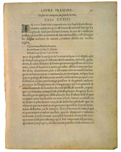 De Fuir les Voluptez au Pris de la Vie de Michel de Montaigne - Essais - Livre 1 Chapitre 33 - Édition de Bordeaux - 001