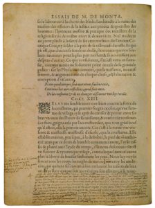 De la Coustume et de ne Changer Aisément une Loy Receue de Michel de Montaigne - Essais - Livre 1 Chapitre 23 - Édition de Bordeaux - 001