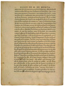 De ne Communiquer sa Gloire de Michel de Montaigne - Essais - Livre 1 Chapitre 41 - Édition de Bordeaux - 002