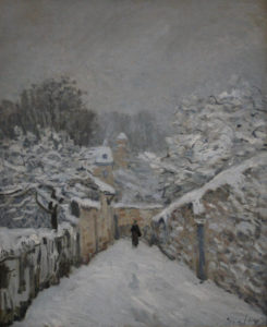 Il Fait Froid de Victor Hugo dans Les Contemplations - Peinture de Alfred Sisley - La neige à Louveciennes - 1878