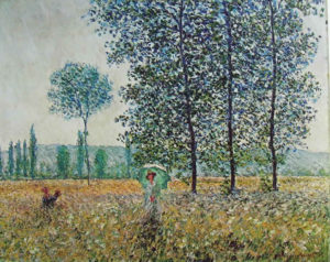 L'Hirondelle au Printemps... de Victor Hugo dans Les Contemplations - Peinture de Claude Monet - Champs au printemps - 1901