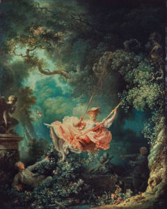 La Béatrice de Charles Baudelaire dans Les Fleurs du Mal - Peinture de Jean-Honoré Fragonard - Les hasards heureux de l'escarpolette - 1768