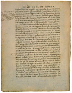 La Fortune Se Rencontre Souvent au Train de la Raison de Michel de Montaigne - Essais - Livre 1 Chapitre 34 - Édition de Bordeaux - 002