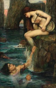 La Loreley de Guillaume Apollinaire dans Alcools - Peinture de John Willian Waterhouse - La Sirène - 1900