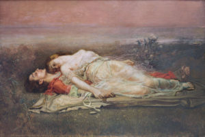 La Mort des Amants de Charles Baudelaire dans Les Fleurs du Mal - Peinture de Rogelio de Egusquiza - Tristan et Yseult (La mort) - 1910