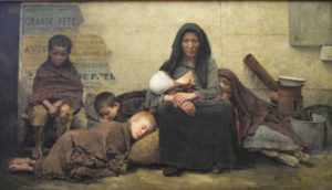 La Mort des Pauvres de Charles Baudelaire dans Les Fleurs du Mal - Peinture de Fernand Pelez - Sans asile - 1883