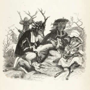 Le Cerf Malade de Jean de La Fontaine dans Les Fables - Illustration de Grandville - 1840