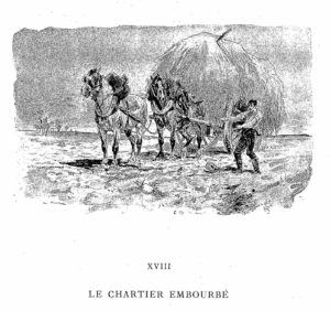 Le Chartier Embourbé de Jean de La Fontaine dans Les Fables - Illustration de Auguste Vimar - 1897