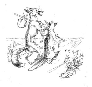 Le Chat et Le Renard de Jean de La Fontaine dans Les Fables - Illustration de Auguste Vimar - 1897