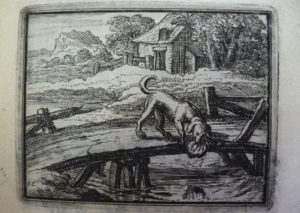 Le Chien Qui Lâche Sa Proie Pour l'Ombre de Jean de La Fontaine dans Les Fables - Illustration de François Chauveau - 1688