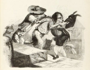 Le Chien qui Porte à Son Cou Le Dîné de Son Maître de Jean de La Fontaine dans Les Fables - Illustration de Grandville - 1840