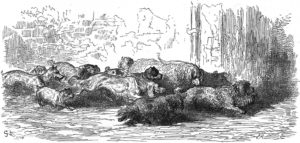 Le Chien qui Porte à Son Cou Le Dîné de Son Maître de Jean de La Fontaine dans Les Fables - Illustration de Gustave Doré - 1876