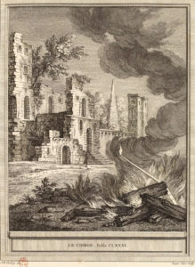 Le Cierge de Jean de La Fontaine dans Les Fables - Gravure par Laurent Cars d'après un dessin de Jean-Baptiste Oudry - 1759