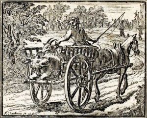 Le Cochon, La Chèvre et Le Mouton de Jean de La Fontaine dans Les Fables - Illustration de François Chauveau - 1688