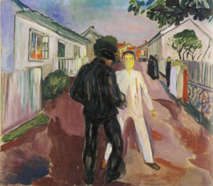 Le Vin de l'Assassin de Charles Baudelaire dans Les Fleurs du Mal - Peinture de Edvard Munch - La Bagarre - 1932