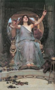 Les Métamorphoses du Vampire de Charles Baudelaire dans Les Fleurs du Mal - Peinture de John William Waterhouse - Circé offrant la coupe à Ulysse - 1891