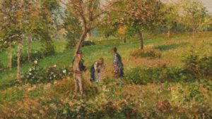 Rhénane d'Automne de Guillaume Apollinaire dans Alcools - Peinture de Camille Pissarro - Dans le pré en automne à Éragny - 1901