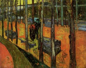 Signe de Guillaume Apollinaire dans Alcools - Peinture de Vincent van Gogh - Les alyscamps - 1888