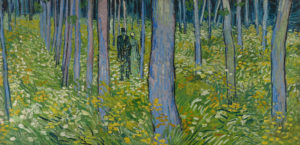 Sous Les Arbres de Victor Hugo dans Les Contemplations - Peinture de Vincent van Gogh - Sous-bois, avec couple - 1890