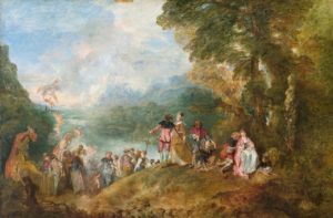 Un Voyage à Cythère de Charles Baudelaire dans Les Fleurs du Mal - Peinture de Antoine Watteau - Pélerinage à l'île de Cythère - 1717