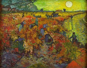 Vendémiaire de Guillaume Apollinaire dans Alcools - Peinture de Vincent van Gogh - La vigne rouge - 1888
