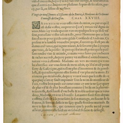 Vingt et neuf sonnets d’Étienne de La Boetie