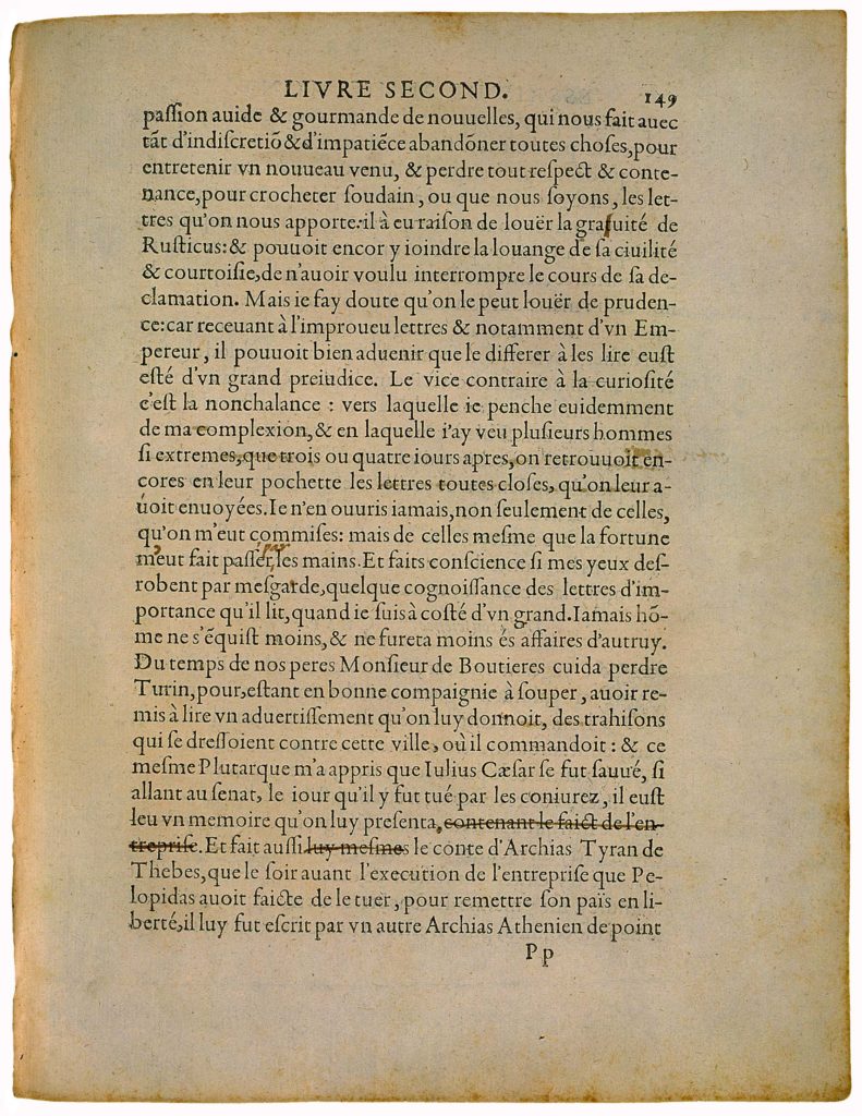 A Demain Les Affaires de Michel de Montaigne - Essais - Livre 2 Chapitre 4 - Édition de Bordeaux - 002