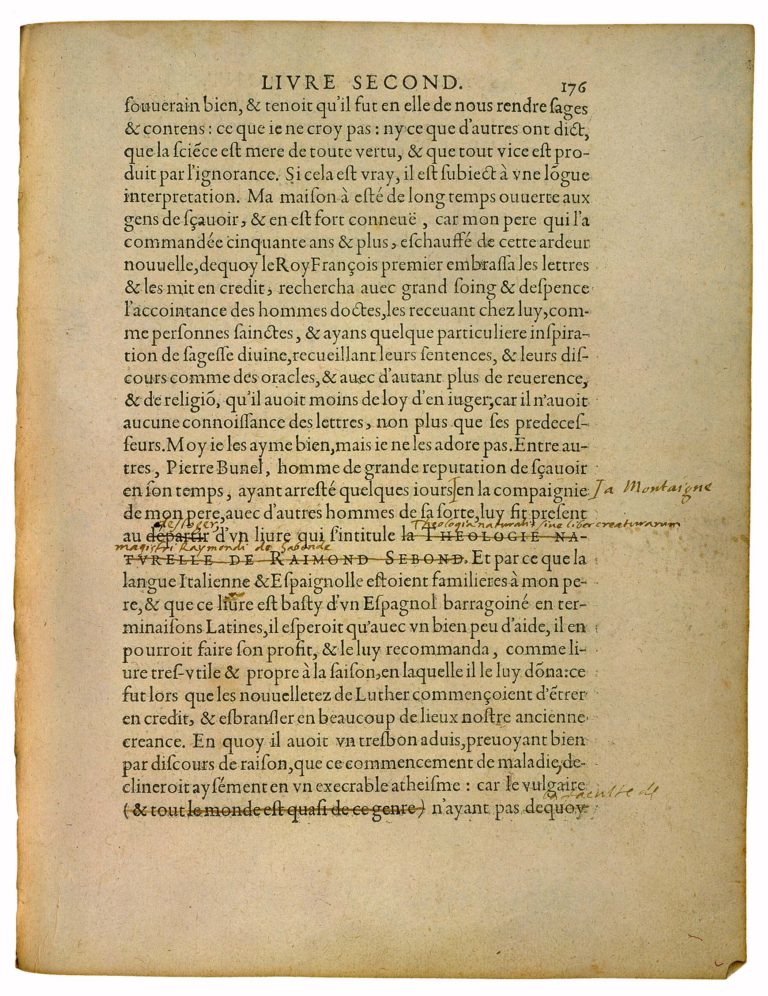 Apologie de Raimond Sebond de Michel de Montaigne - Essais - Livre 2 Chapitre 12 - Édition de Bordeaux - 002