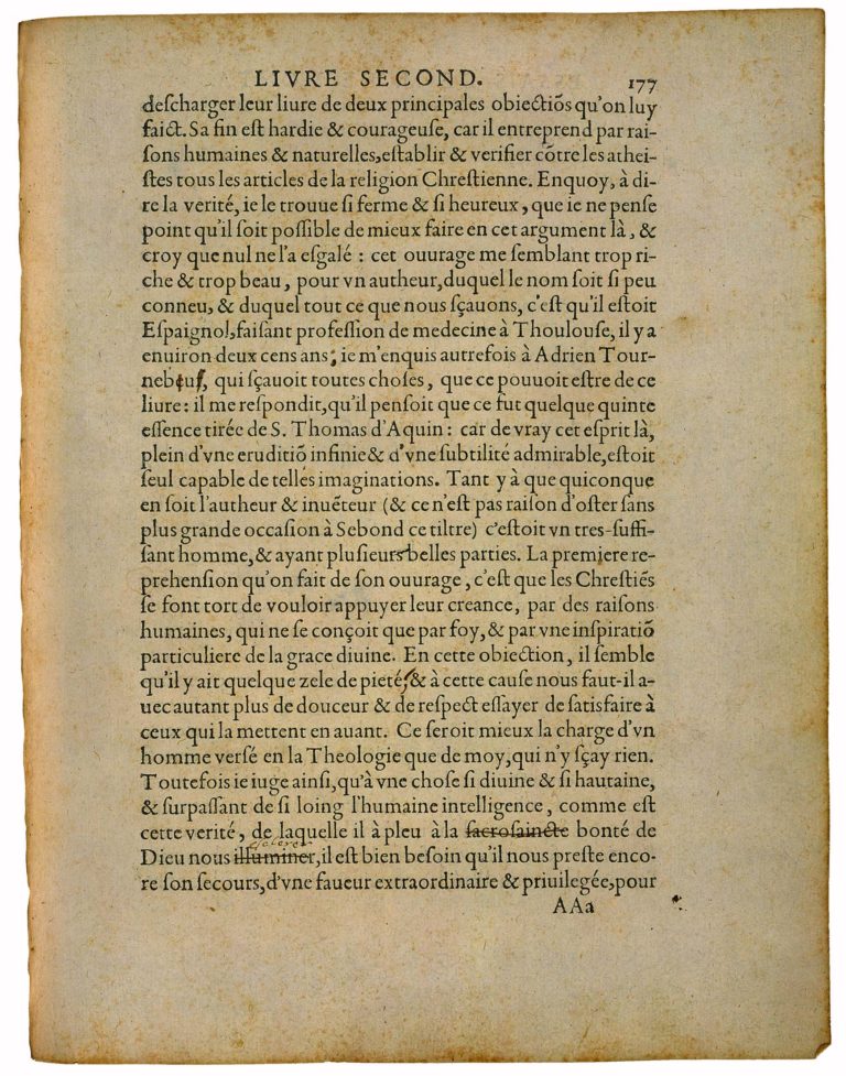 Apologie de Raimond Sebond de Michel de Montaigne - Essais - Livre 2 Chapitre 12 - Édition de Bordeaux - 004