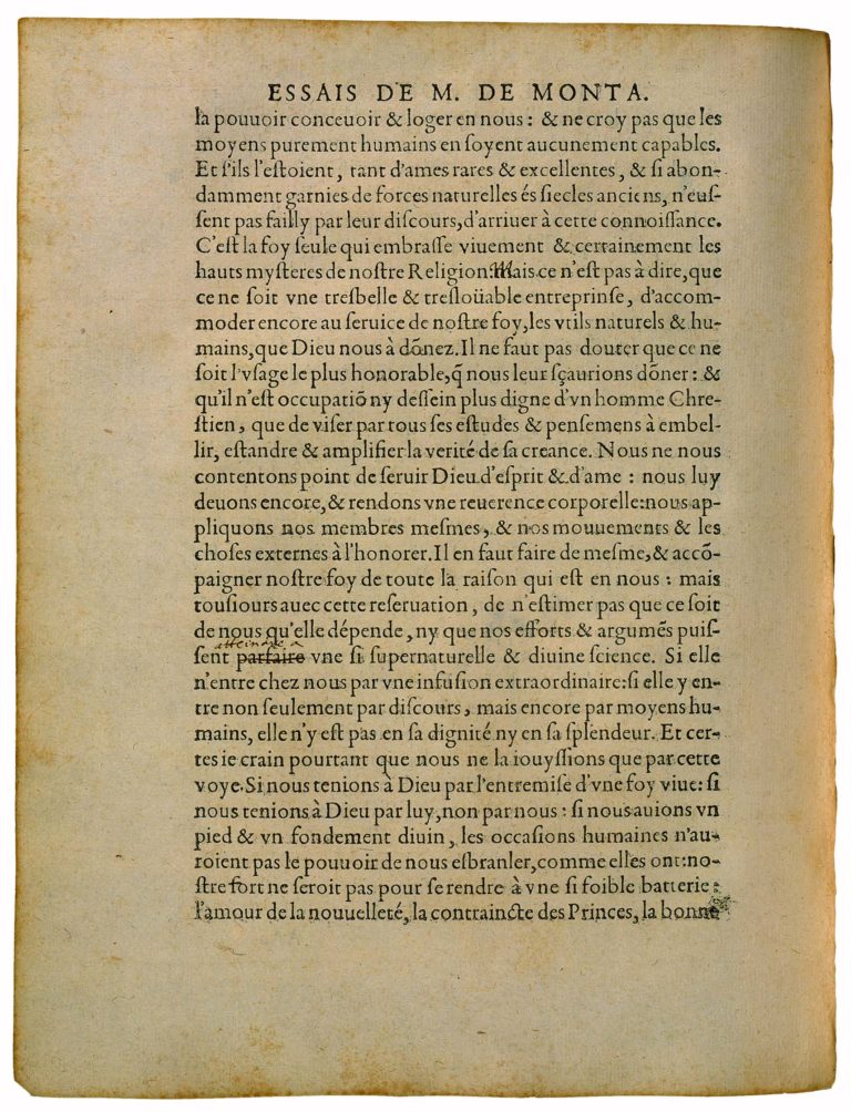 Apologie de Raimond Sebond de Michel de Montaigne - Essais - Livre 2 Chapitre 12 - Édition de Bordeaux - 005