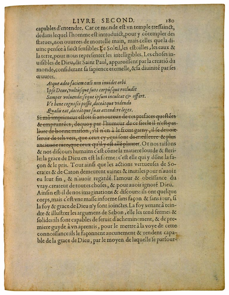 Apologie de Raimond Sebond de Michel de Montaigne - Essais - Livre 2 Chapitre 12 - Édition de Bordeaux - 010