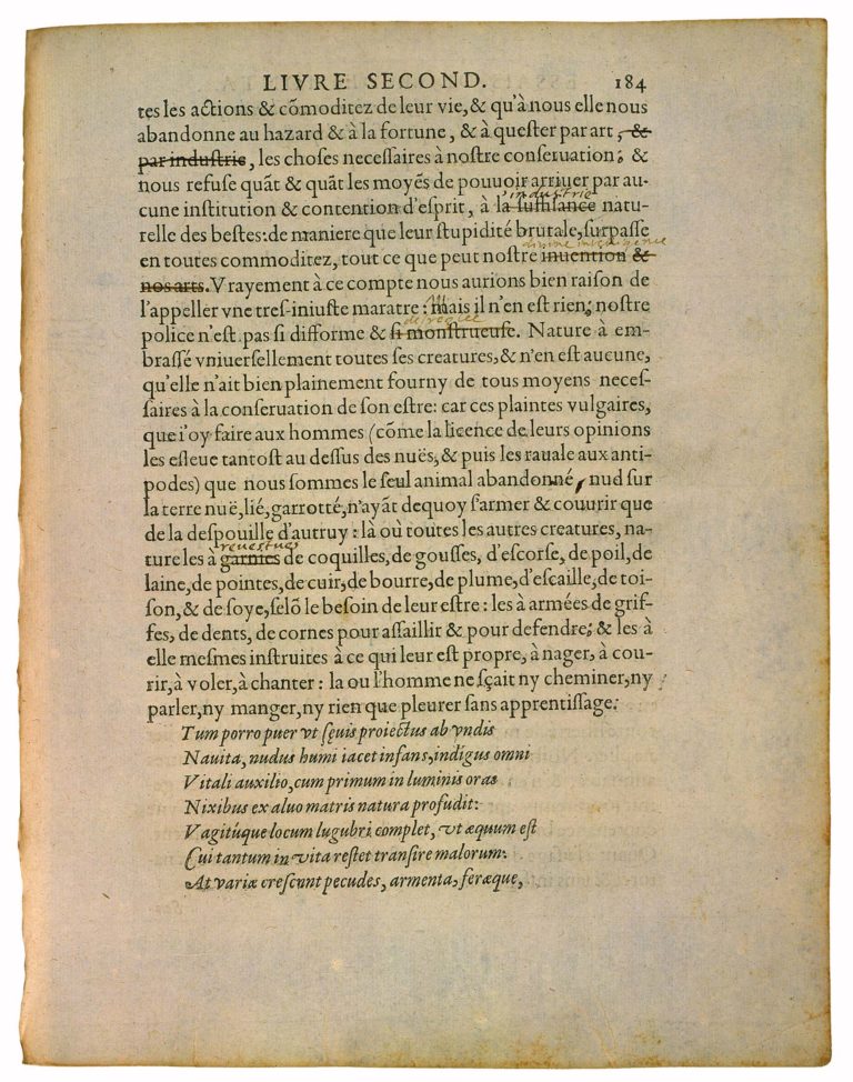 Apologie de Raimond Sebond de Michel de Montaigne - Essais - Livre 2 Chapitre 12 - Édition de Bordeaux - 018