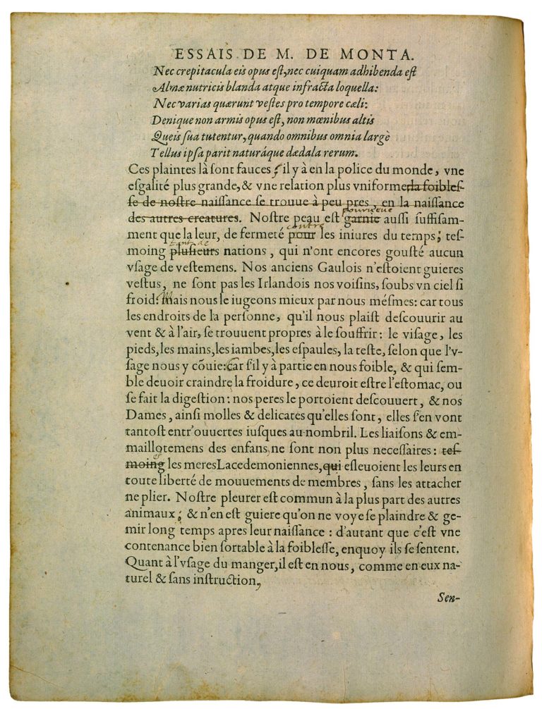 Apologie de Raimond Sebond de Michel de Montaigne - Essais - Livre 2 Chapitre 12 - Édition de Bordeaux - 019