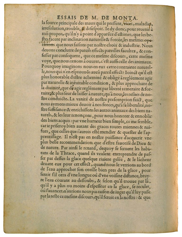 Apologie de Raimond Sebond de Michel de Montaigne - Essais - Livre 2 Chapitre 12 - Édition de Bordeaux - 023