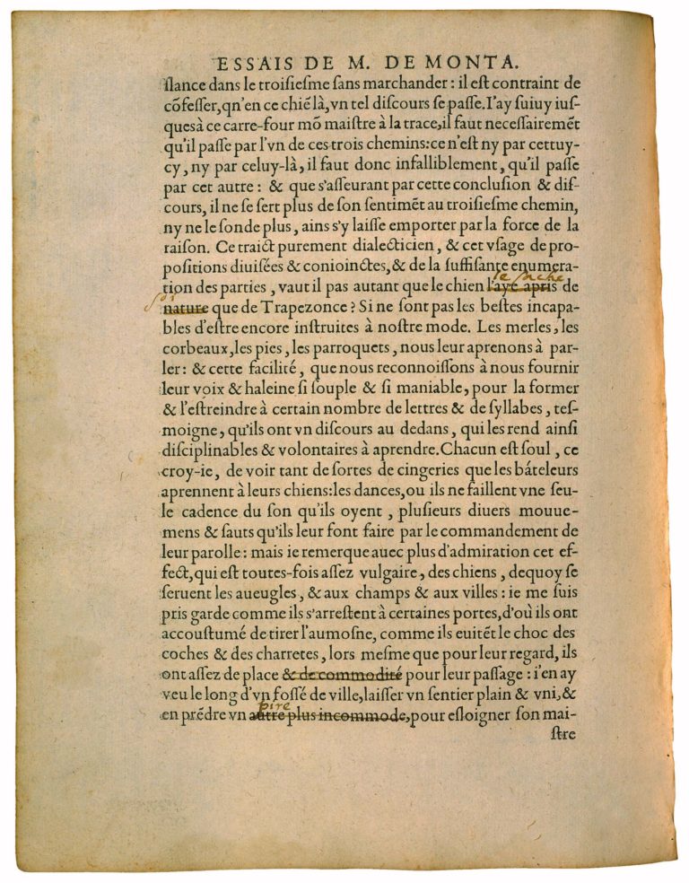 Apologie de Raimond Sebond de Michel de Montaigne - Essais - Livre 2 Chapitre 12 - Édition de Bordeaux - 027