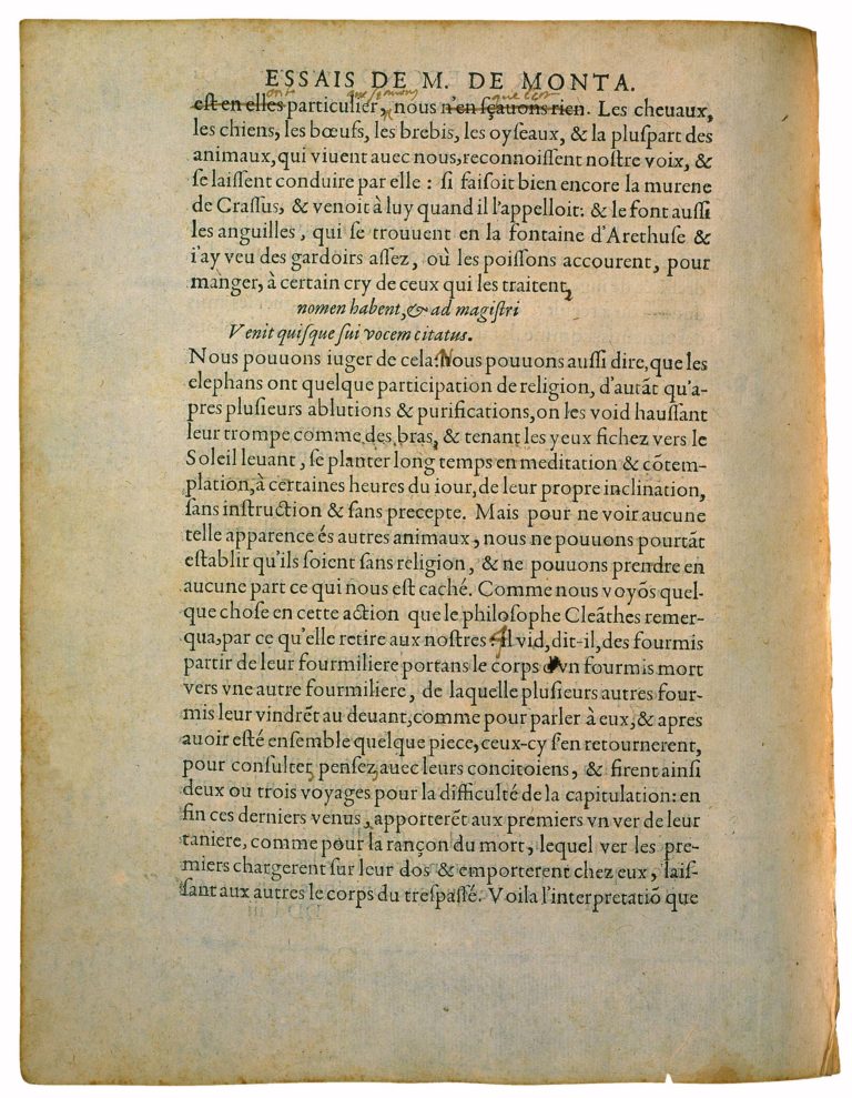 Apologie de Raimond Sebond de Michel de Montaigne - Essais - Livre 2 Chapitre 12 - Édition de Bordeaux - 033