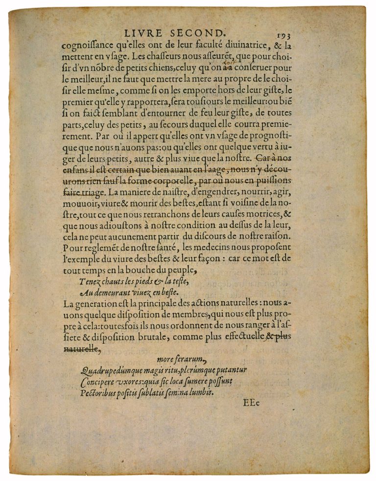 Apologie de Raimond Sebond de Michel de Montaigne - Essais - Livre 2 Chapitre 12 - Édition de Bordeaux - 036