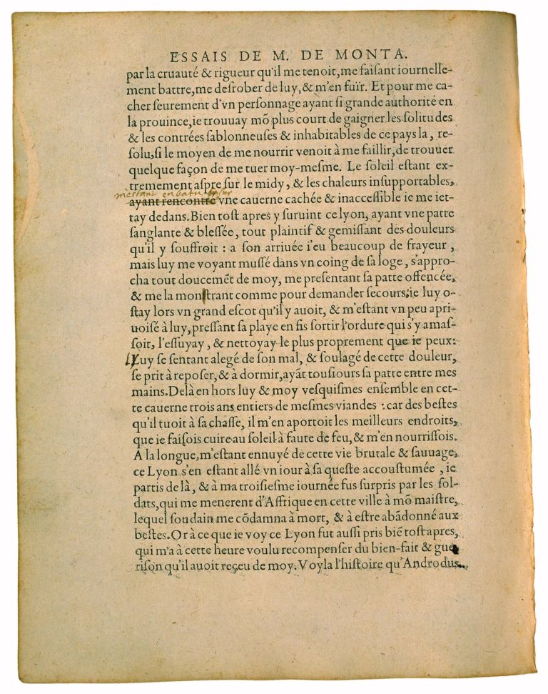 Apologie de Raimond Sebond de Michel de Montaigne - Essais - Livre 2 Chapitre 12 - Édition de Bordeaux - 045