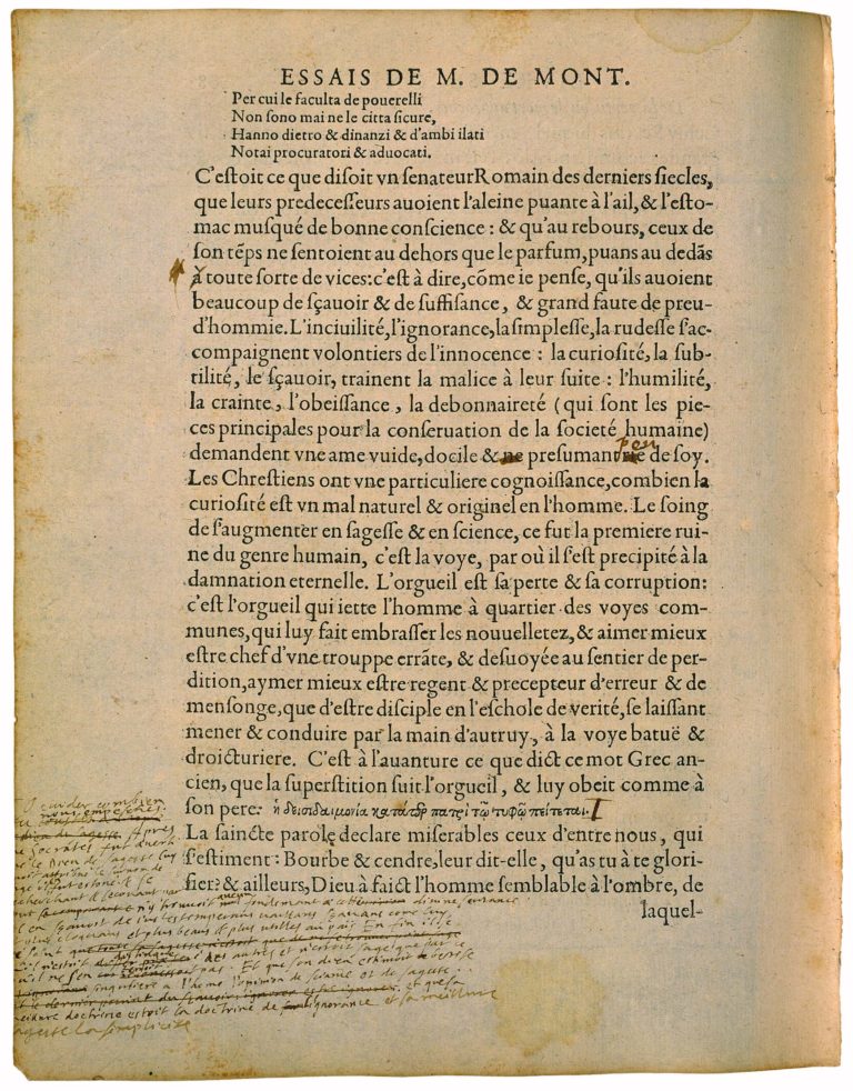 Apologie de Raimond Sebond de Michel de Montaigne - Essais - Livre 2 Chapitre 12 - Édition de Bordeaux - 067