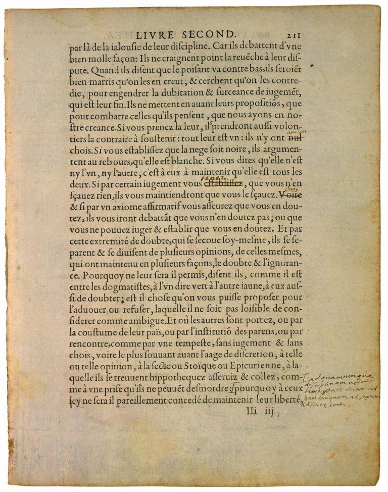 Apologie de Raimond Sebond de Michel de Montaigne - Essais - Livre 2 Chapitre 12 - Édition de Bordeaux - 072