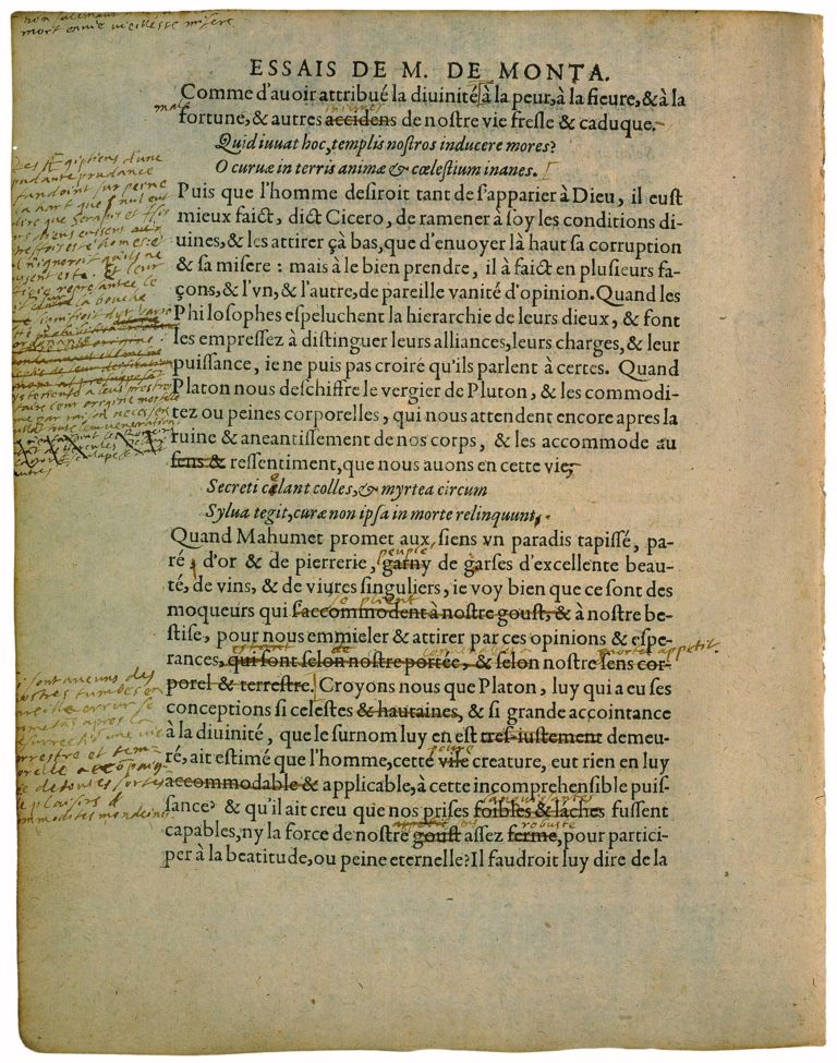 Apologie de Raimond Sebond de Michel de Montaigne - Essais - Livre 2 Chapitre 12 - Édition de Bordeaux - 081