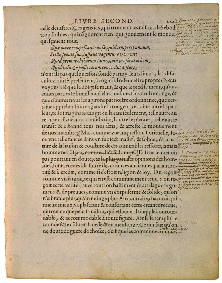 Apologie de Raimond Sebond de Michel de Montaigne - Essais - Livre 2 Chapitre 12 - Édition de Bordeaux - 098