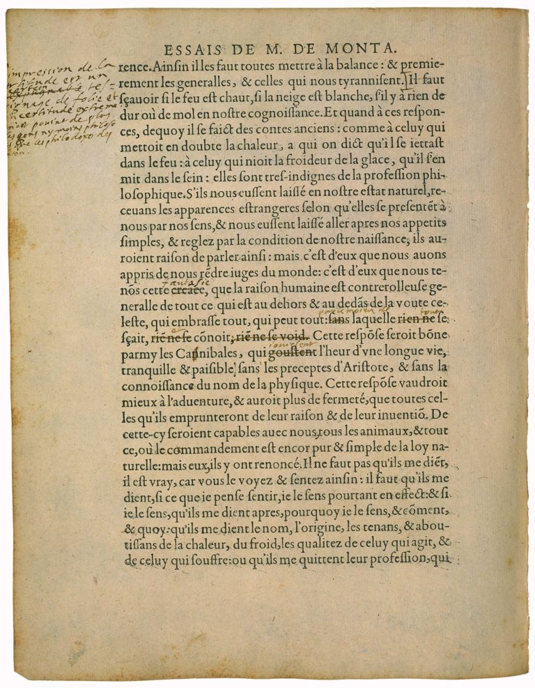 Apologie de Raimond Sebond de Michel de Montaigne - Essais - Livre 2 Chapitre 12 - Édition de Bordeaux - 101