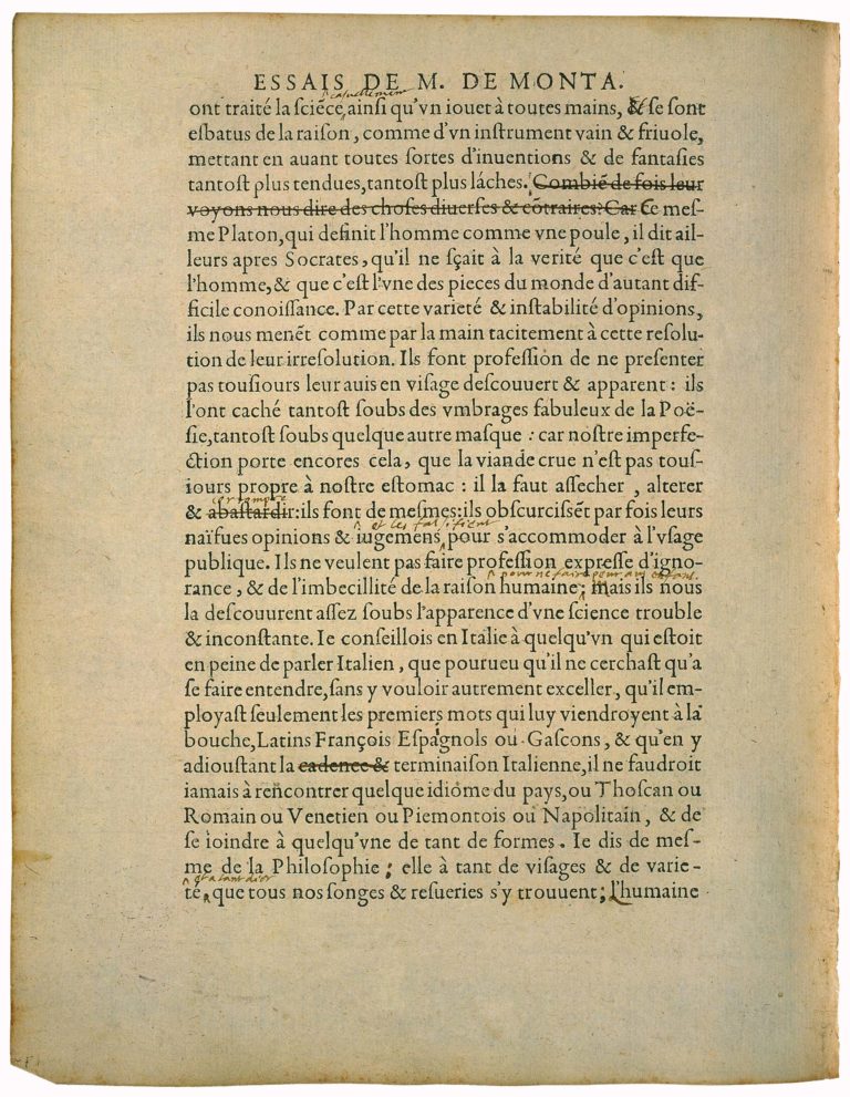 Apologie de Raimond Sebond de Michel de Montaigne - Essais - Livre 2 Chapitre 12 - Édition de Bordeaux - 105