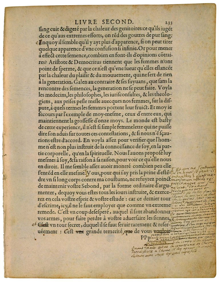 Apologie de Raimond Sebond de Michel de Montaigne - Essais - Livre 2 Chapitre 12 - Édition de Bordeaux - 116