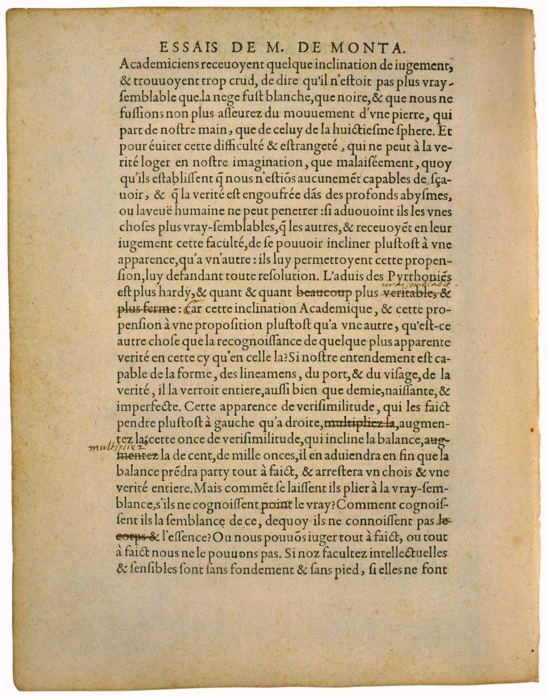 Apologie de Raimond Sebond de Michel de Montaigne - Essais - Livre 2 Chapitre 12 - Édition de Bordeaux - 121