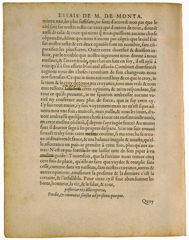 Apologie de Raimond Sebond de Michel de Montaigne - Essais - Livre 2 Chapitre 12 - Édition de Bordeaux - 123