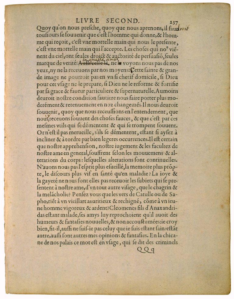 Apologie de Raimond Sebond de Michel de Montaigne - Essais - Livre 2 Chapitre 12 - Édition de Bordeaux - 124