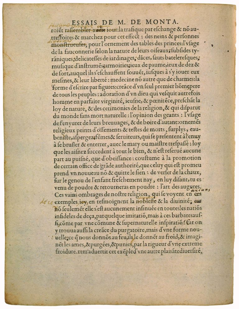 Apologie de Raimond Sebond de Michel de Montaigne - Essais - Livre 2 Chapitre 12 - Édition de Bordeaux - 135