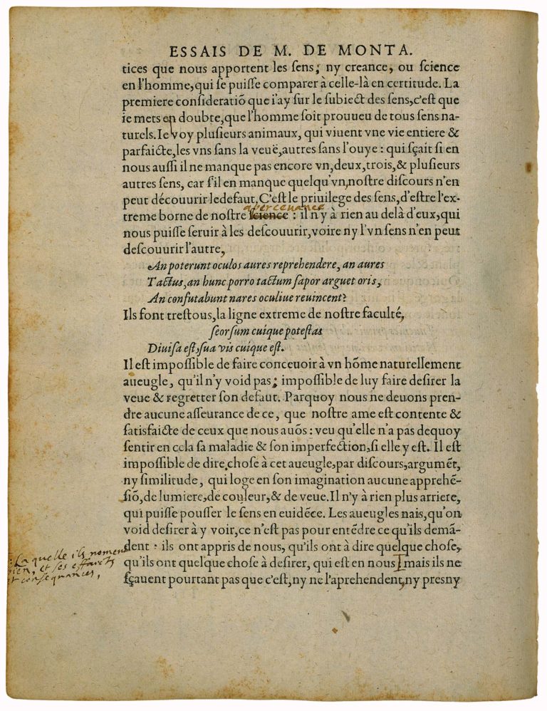 Apologie de Raimond Sebond de Michel de Montaigne - Essais - Livre 2 Chapitre 12 - Édition de Bordeaux - 149